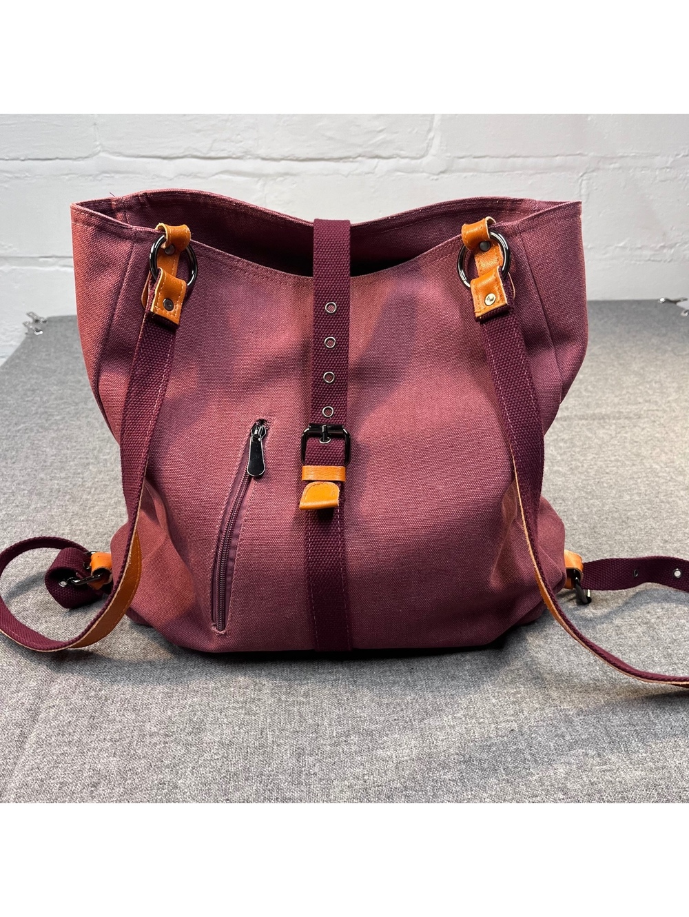 RUYIHUANG Shoulder Bag Backpack Women’s Canvas Burgundy